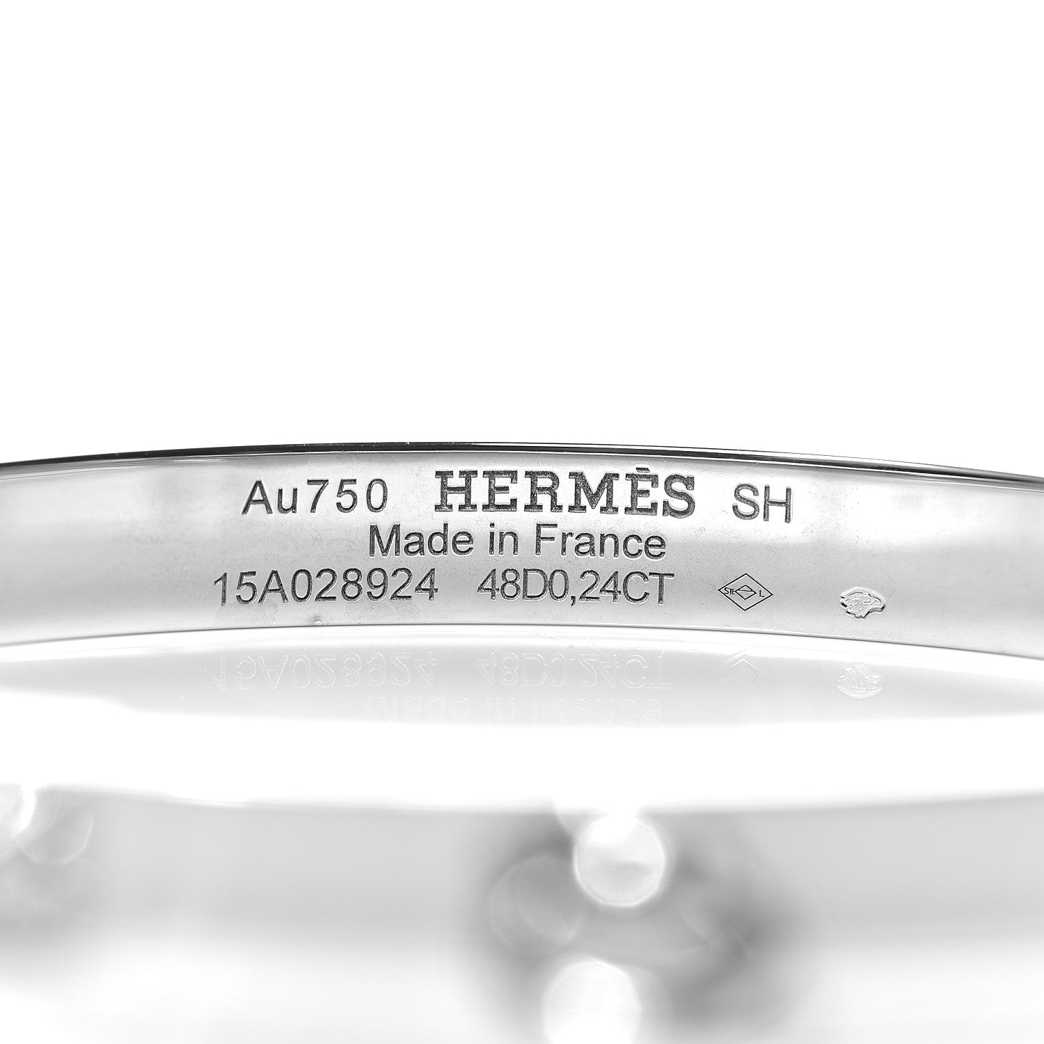 Hermes 18K White Gold Diamond PM Collier De Chien Bracelet SH 4 of 4