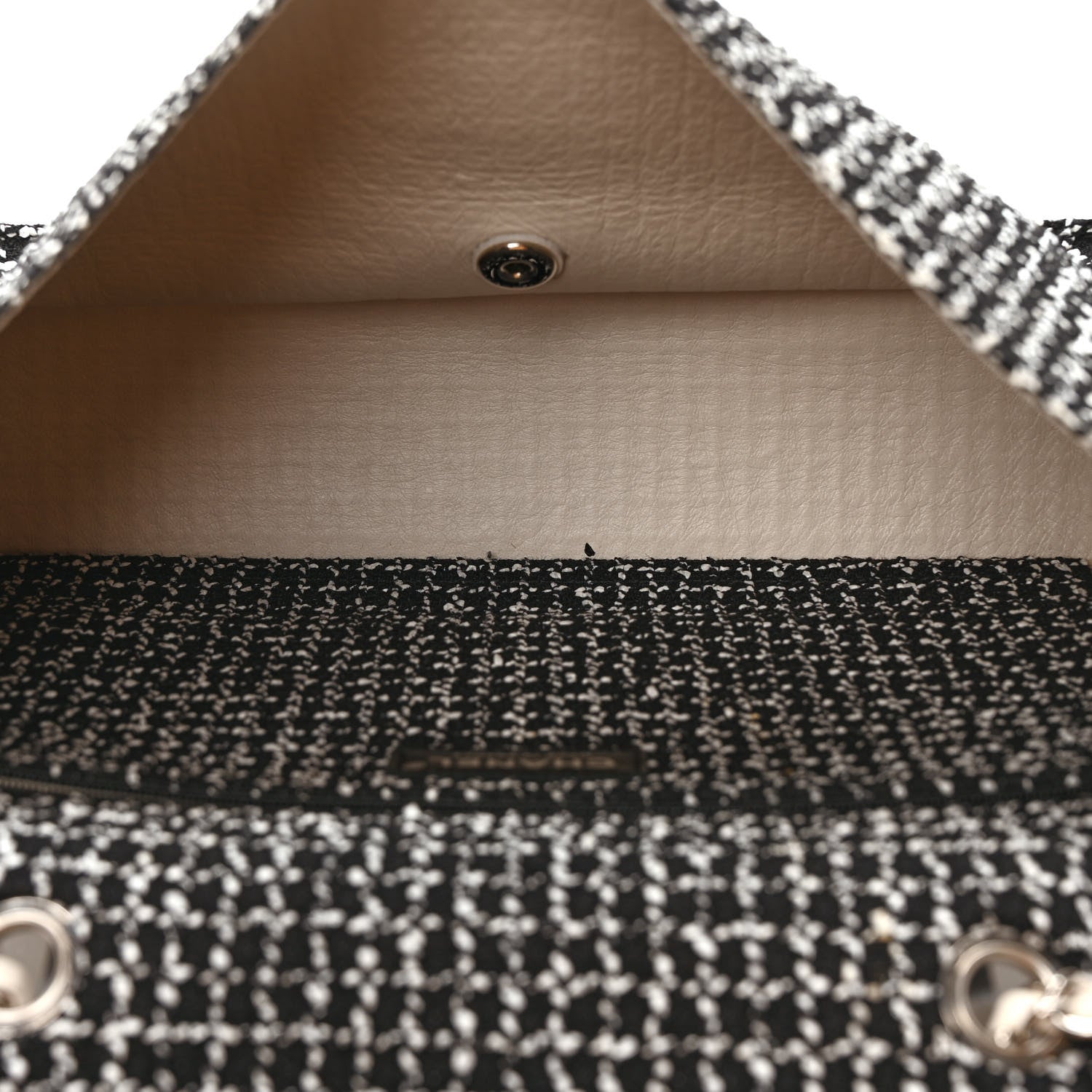 Chanel Tweed Jumbo Single Flap Black Ivory 5 of 9
