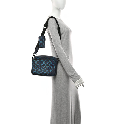 Louis Vuitton Calfskin Monogram Shadow Trio Messenger Navy River Blue 2 of 11