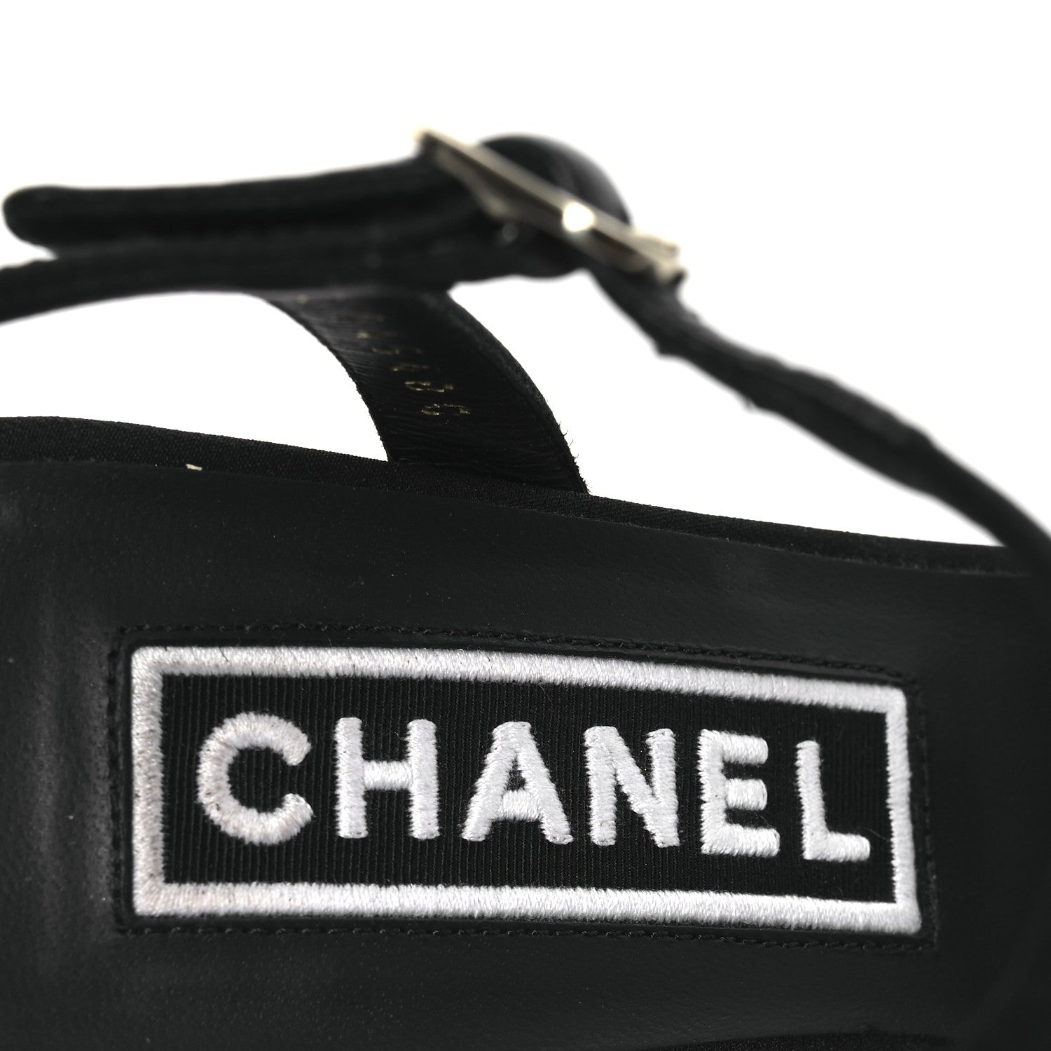 Chanel Cotton Lace CC Platform Sandals 36.5 Black 9 of 13