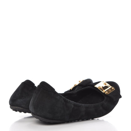 Louis Vuitton Suede S-Lock Ballerina Flats 37 Black 4 of 9