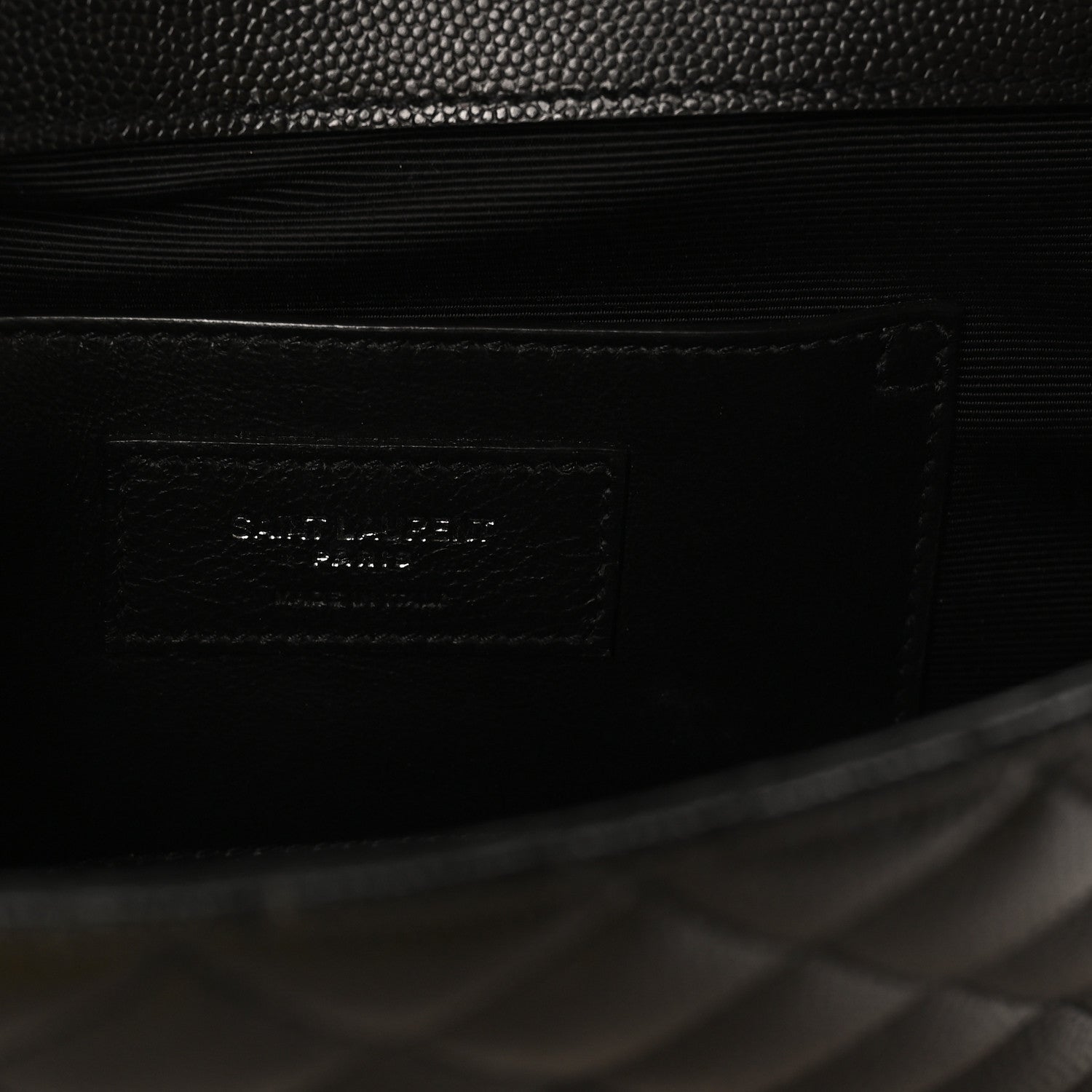 Saint Laurent Grain De Poudre Textured Mixed Matelasse Triquilt Small Monogram Satchel Black 6 of 9