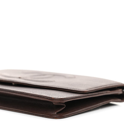 Chanel Caviar Timeless CC Wallet On Chain WOC Dark Brown 10 of 11