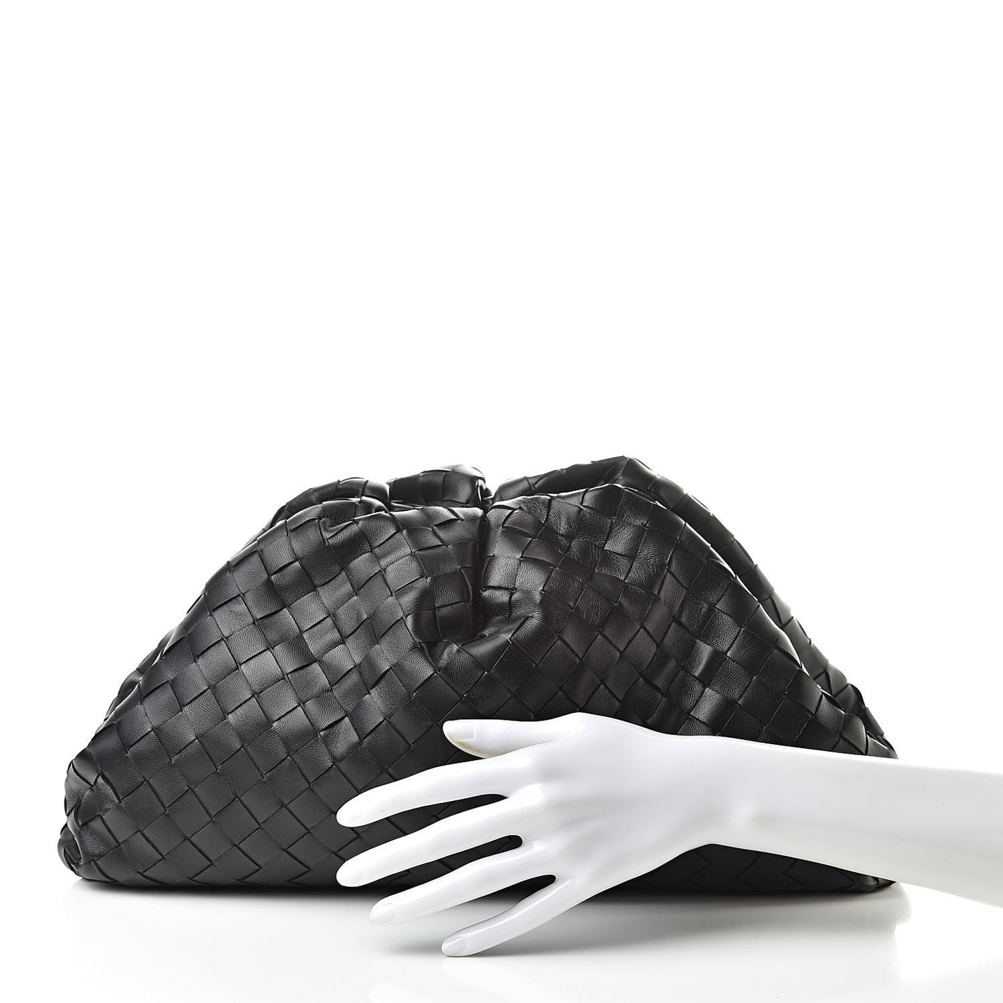 Nappa Maxi Intreccio The Pouch Oversized Clutch Black