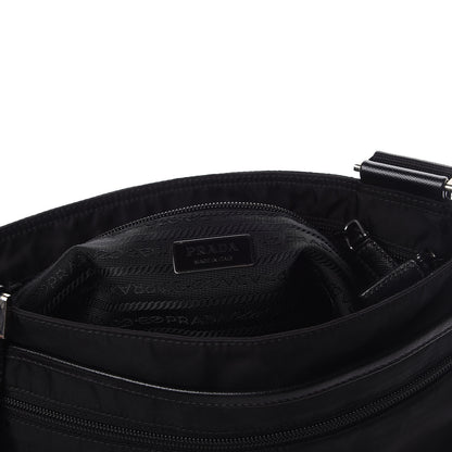 Prada Nylon Flat Messenger Bag Black 8 of 9
