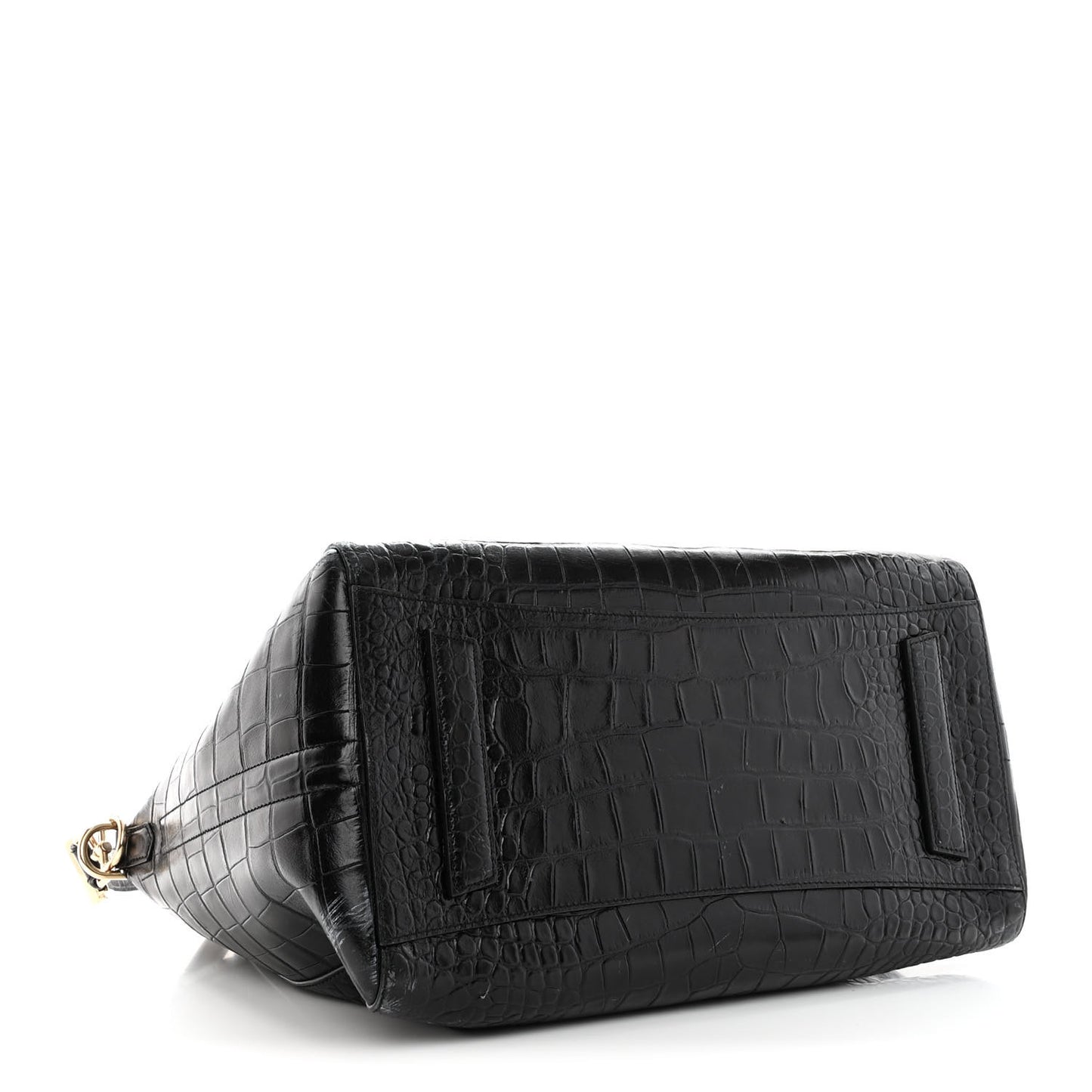Calfskin Crocodile Embossed Large Antigona Black
