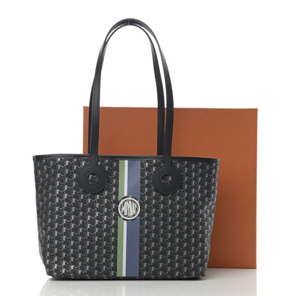 Moynat Grained Calfskin Canvas 1920 Oh! Tote Ruban PM Carbon Silver 11 of 11