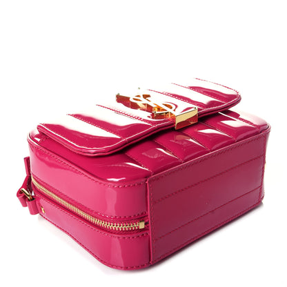 Saint Laurent Patent Matelasse Monogram Toy Vicky Camera Bag Bubblegum 4 of 9
