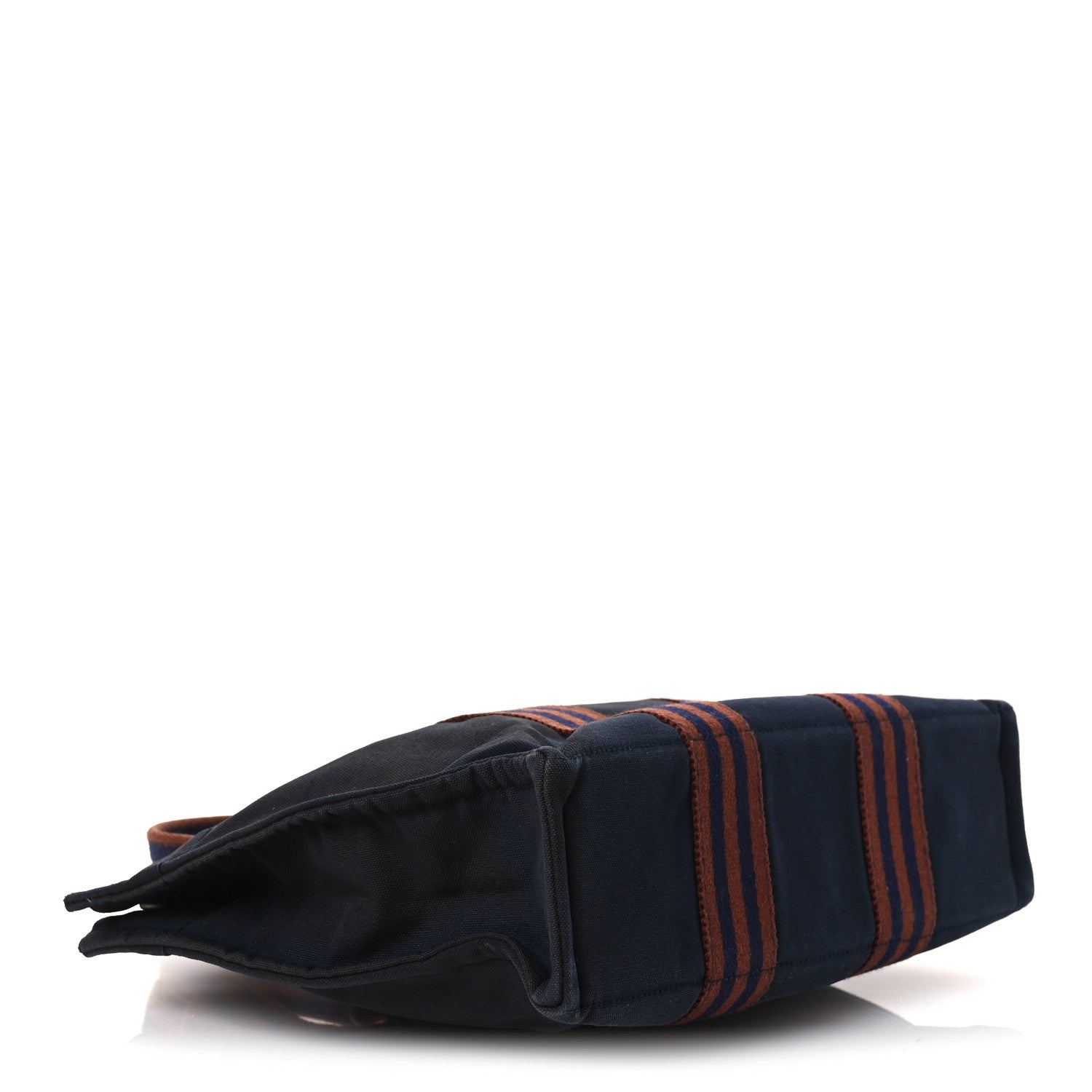 Hermes Canvas Tout Fourre PM Navy Brown 3 of 14