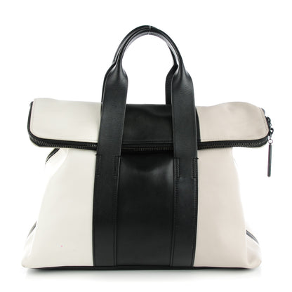 3.1 Phillip Lim 3.1 Calfskin Tri-Color 31 Hour Bag Black White Putty 1 of 9