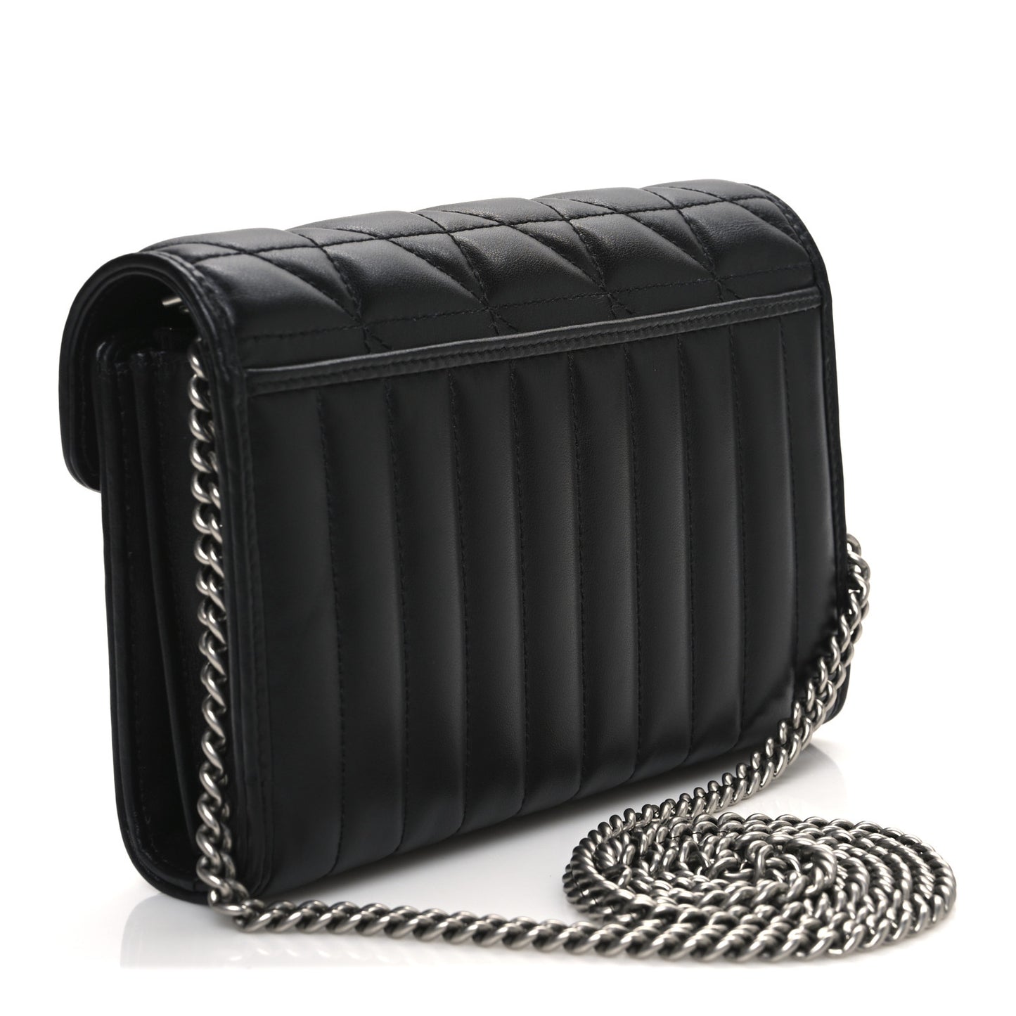 Calfskin Matelasse Aria GG Marmont Chain Wallet Black