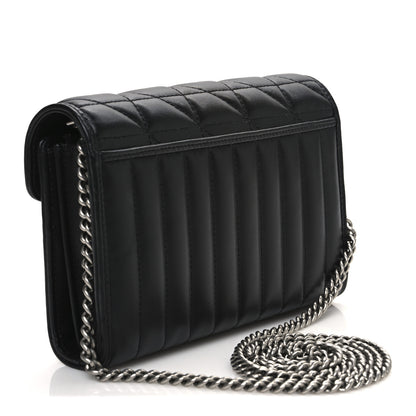 Gucci Calfskin Matelasse Aria GG Marmont Chain Wallet Black 3 of 10