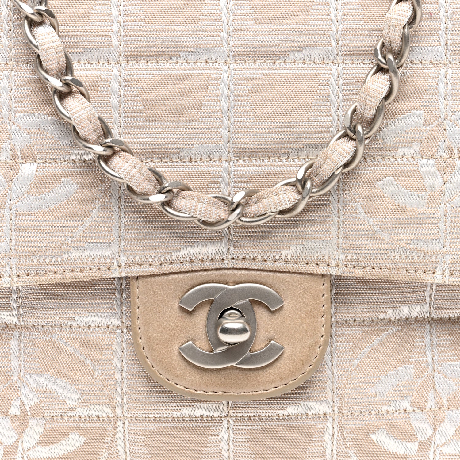 Chanel Nylon Medium Travel Flap Light Beige 8 of 11