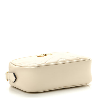 Gucci Calfskin Matelasse Mini GG Marmont Chain Shoulder Bag White 4 of 19
