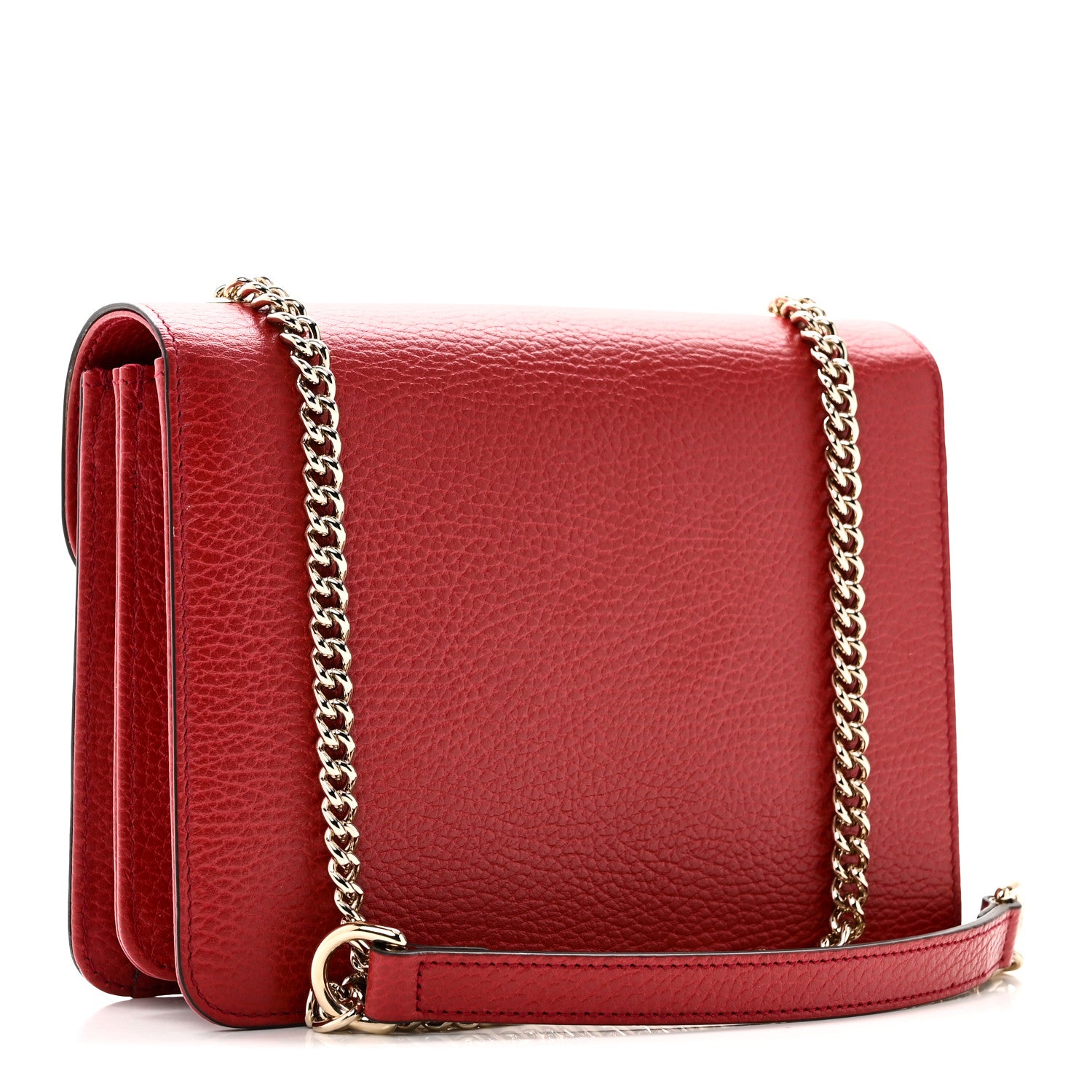 Gucci Dollar Calfskin Small Interlocking G Shoulder Bag Red 3 of 11