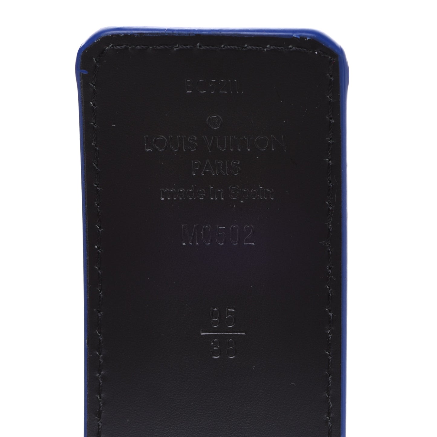 Taurillon Illusion 40mm LV Initiales Reversible Belt 95 38 Bleu Vert