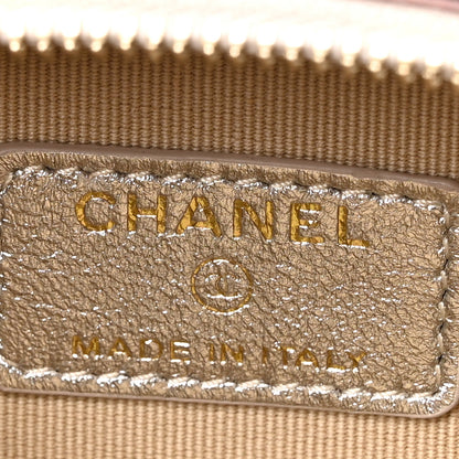 Chanel Gradient Metallic Lambskin Quilted Like A Wallet Clutch With Chain Gold Pink 5 of 9