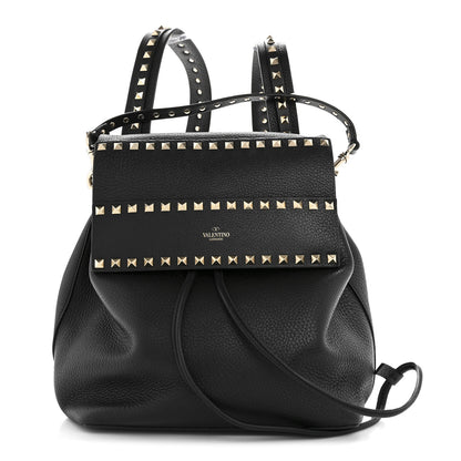 Valentino Garavani Grained Calfskin Rockstud Backpack Black 1 of 9