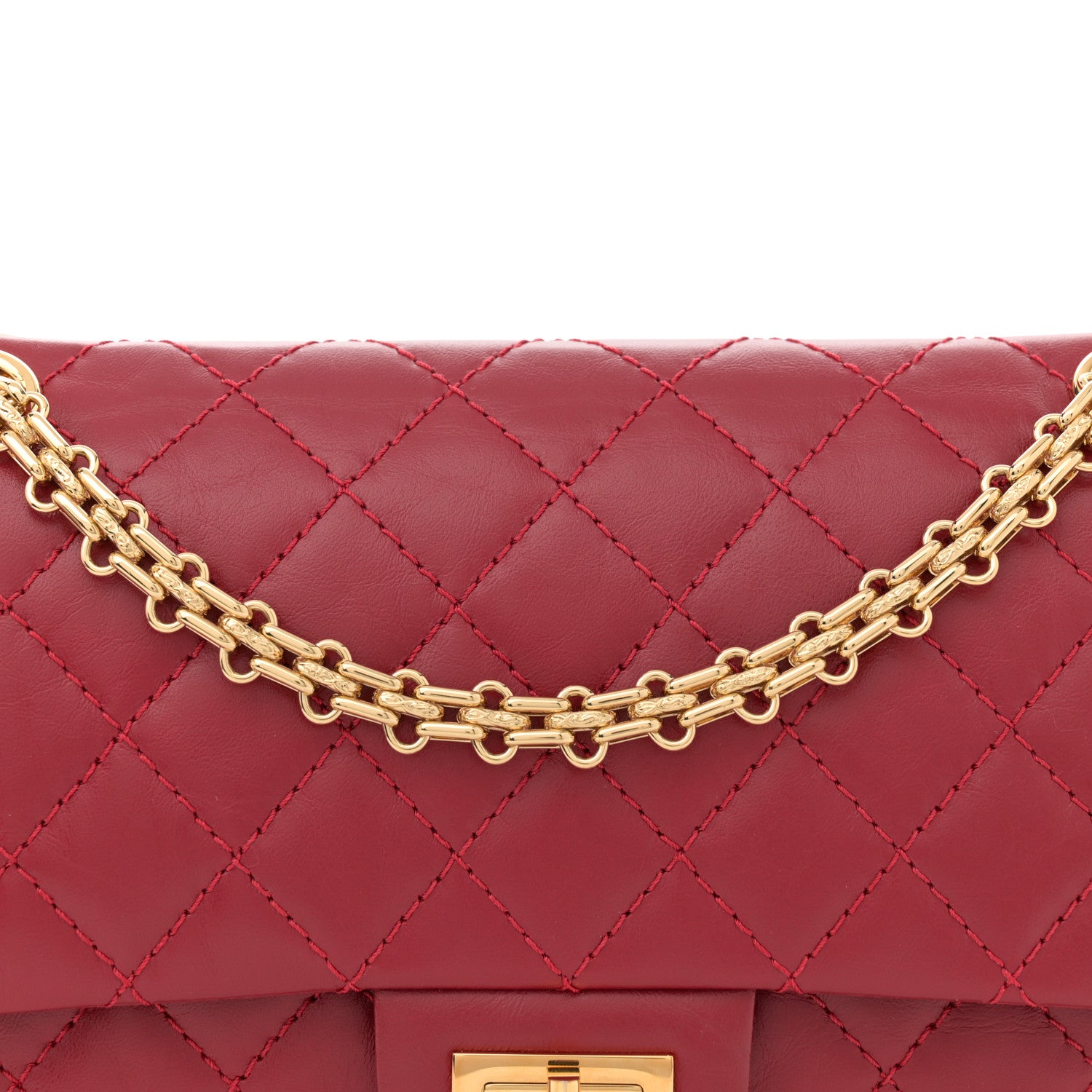 Chanel Aged Calfskin Quilted 2.55 Reissue 225 Flap Red 8 of 11