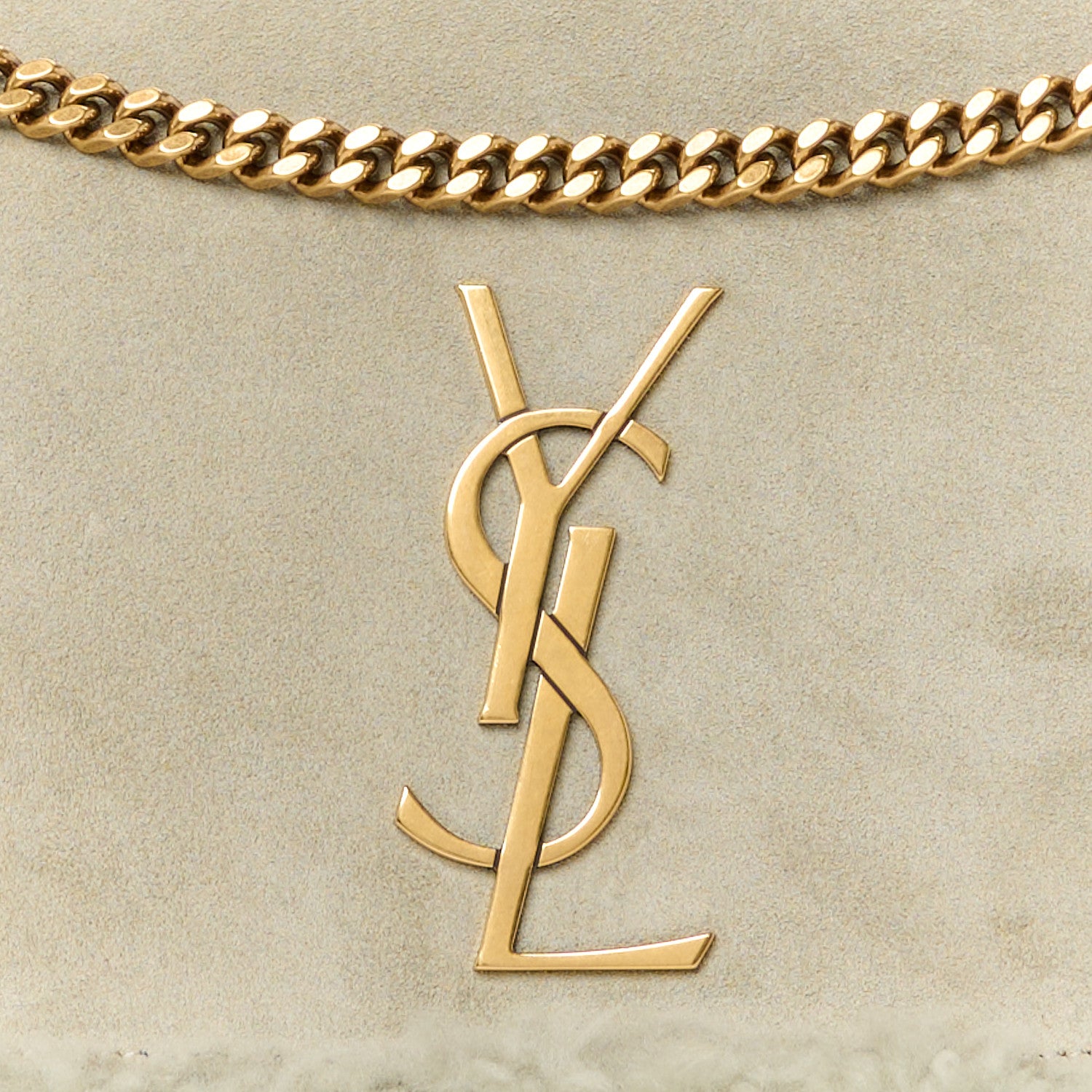 Saint Laurent Shearling Calfskin Medium Reversible Monogram Kate Satchel Grey 14 of 18