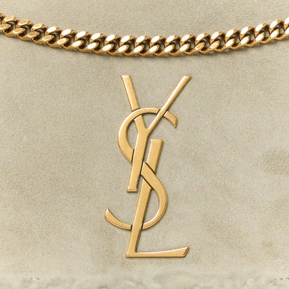 Saint Laurent Shearling Calfskin Medium Reversible Monogram Kate Satchel Grey 14 of 18