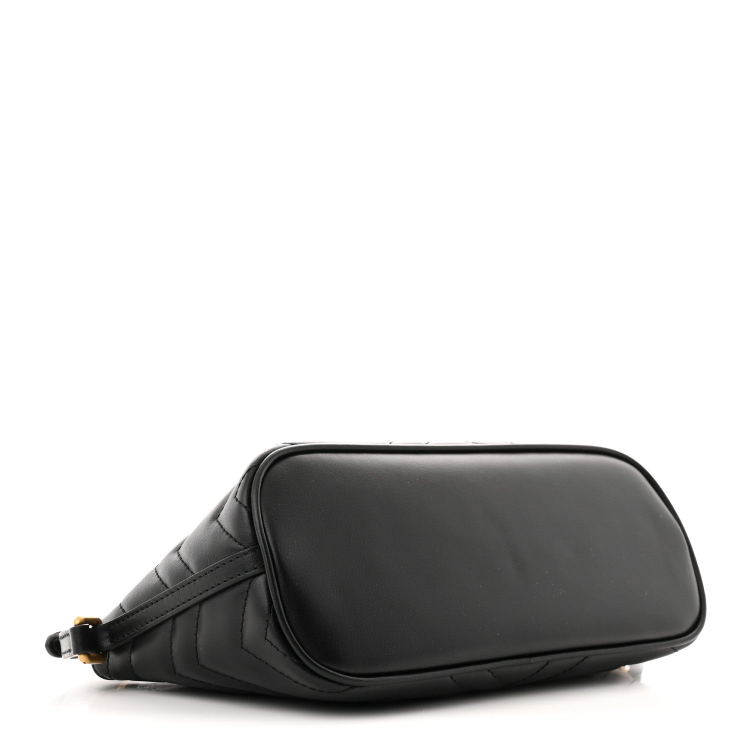 Gucci Calfskin Matelasse Chevron GG Marmont Sling Shoulder Bag Black 4 of 10