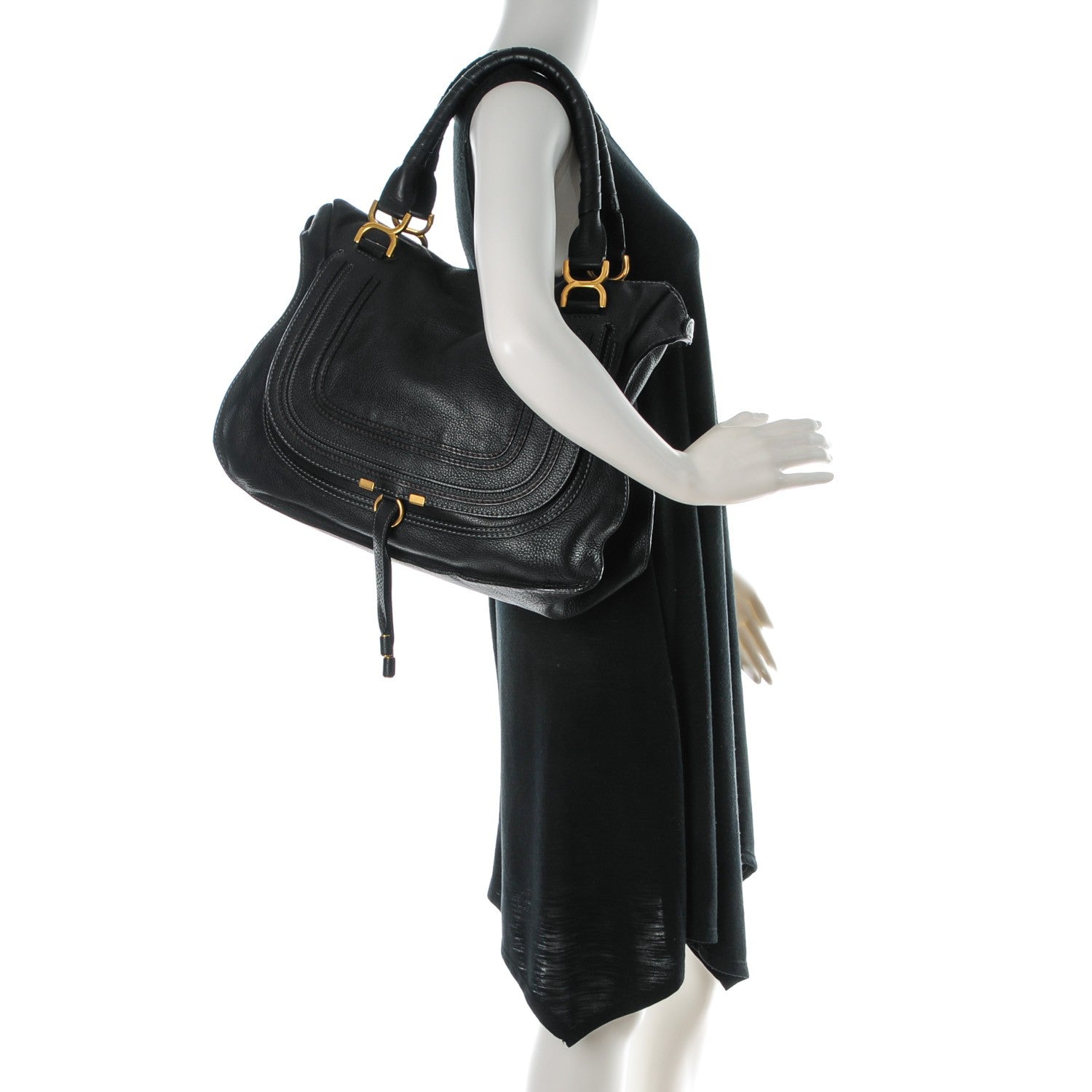Chloe Calfskin Large Marcie Satchel Black 2 of 7
