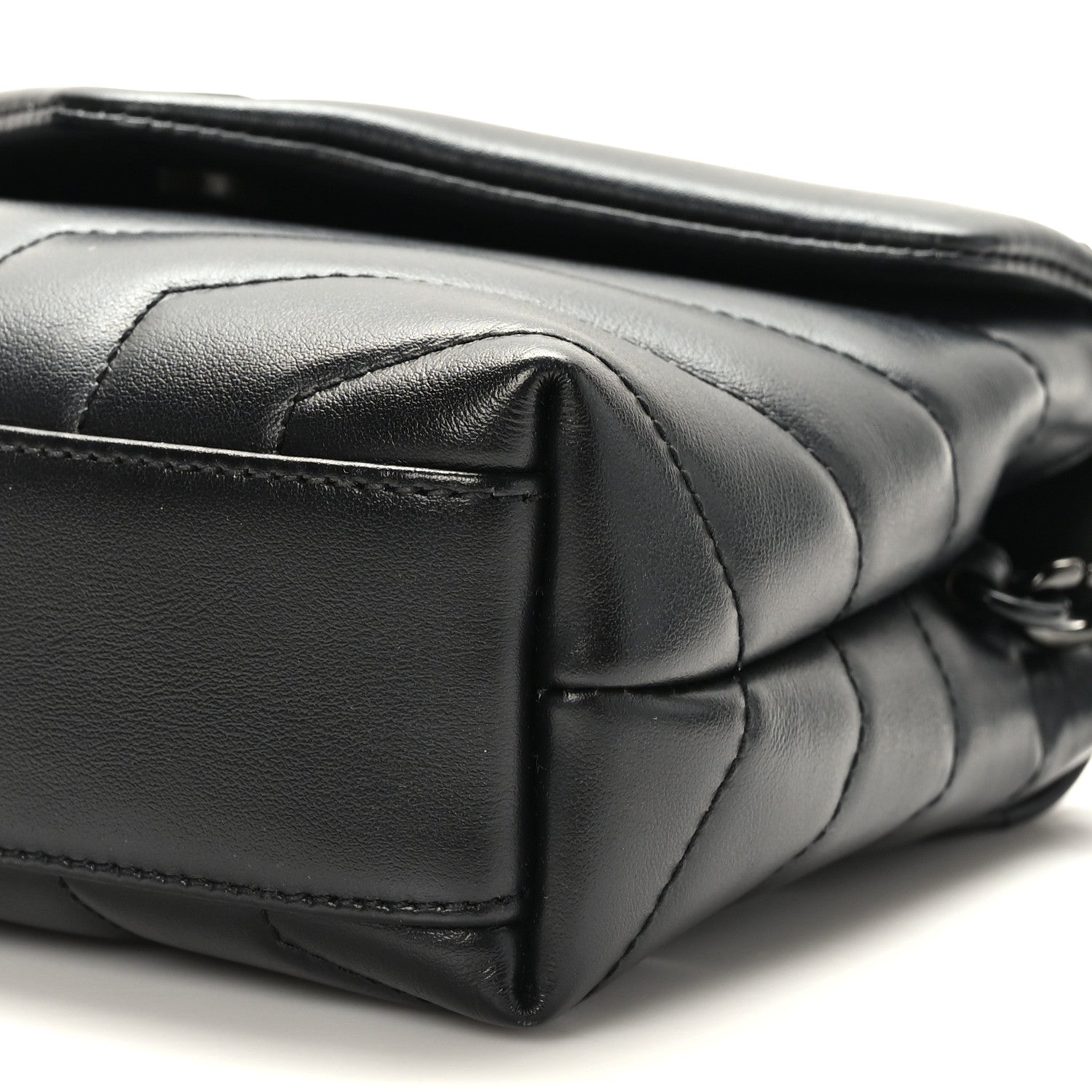 Saint Laurent Calfskin Y Quilted Monogram Monochrome Toy Loulou Crossbody Bag Black 9 of 10