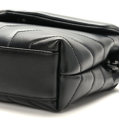 Saint Laurent Calfskin Y Quilted Monogram Monochrome Toy Loulou Crossbody Bag Black 9 of 10