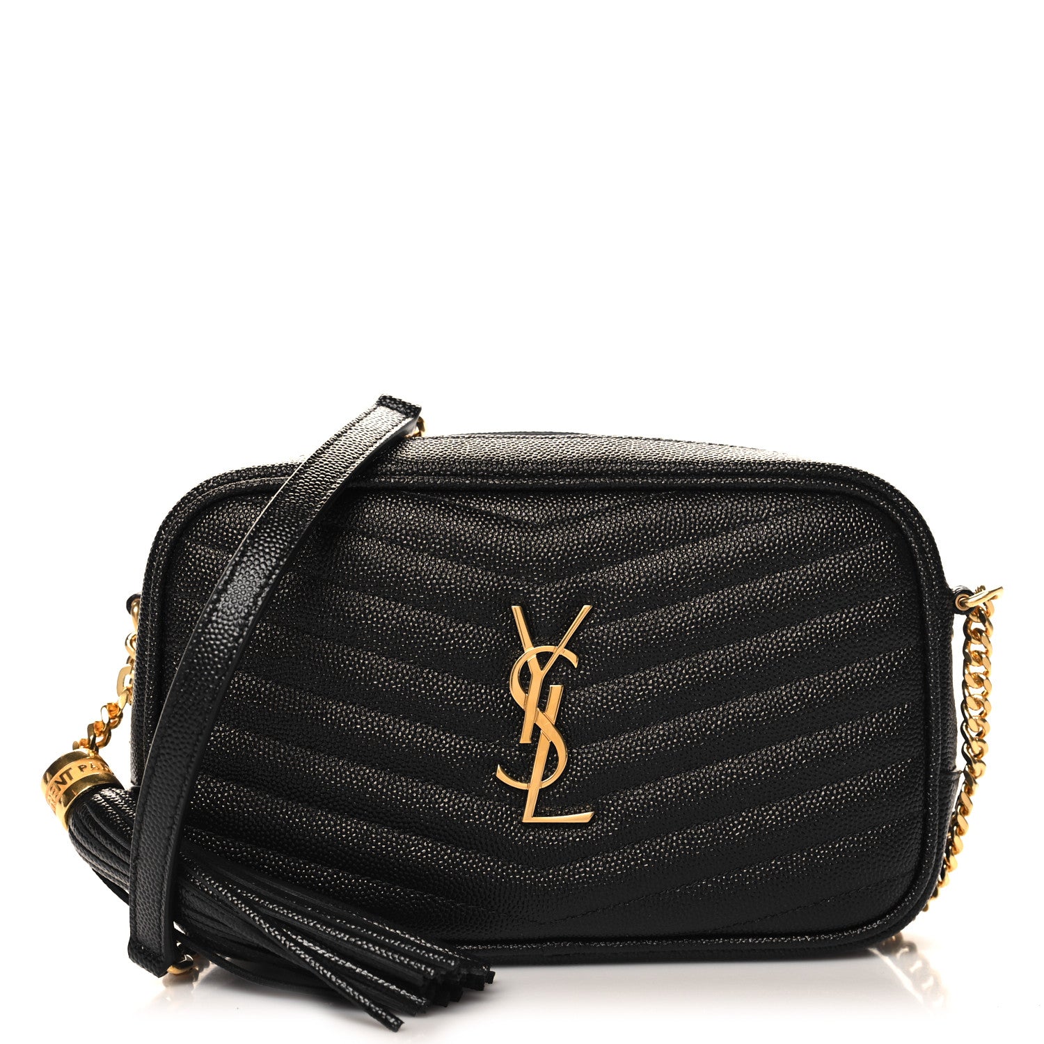 Saint Laurent Grain De Poudre Matelasse Monogram Mini Lou Camera Bag Black 1 of 10
