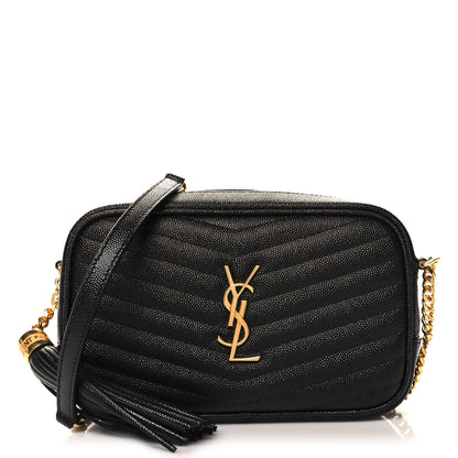 Saint Laurent Grain De Poudre Matelasse Monogram Mini Lou Camera Bag Black 1 of 10