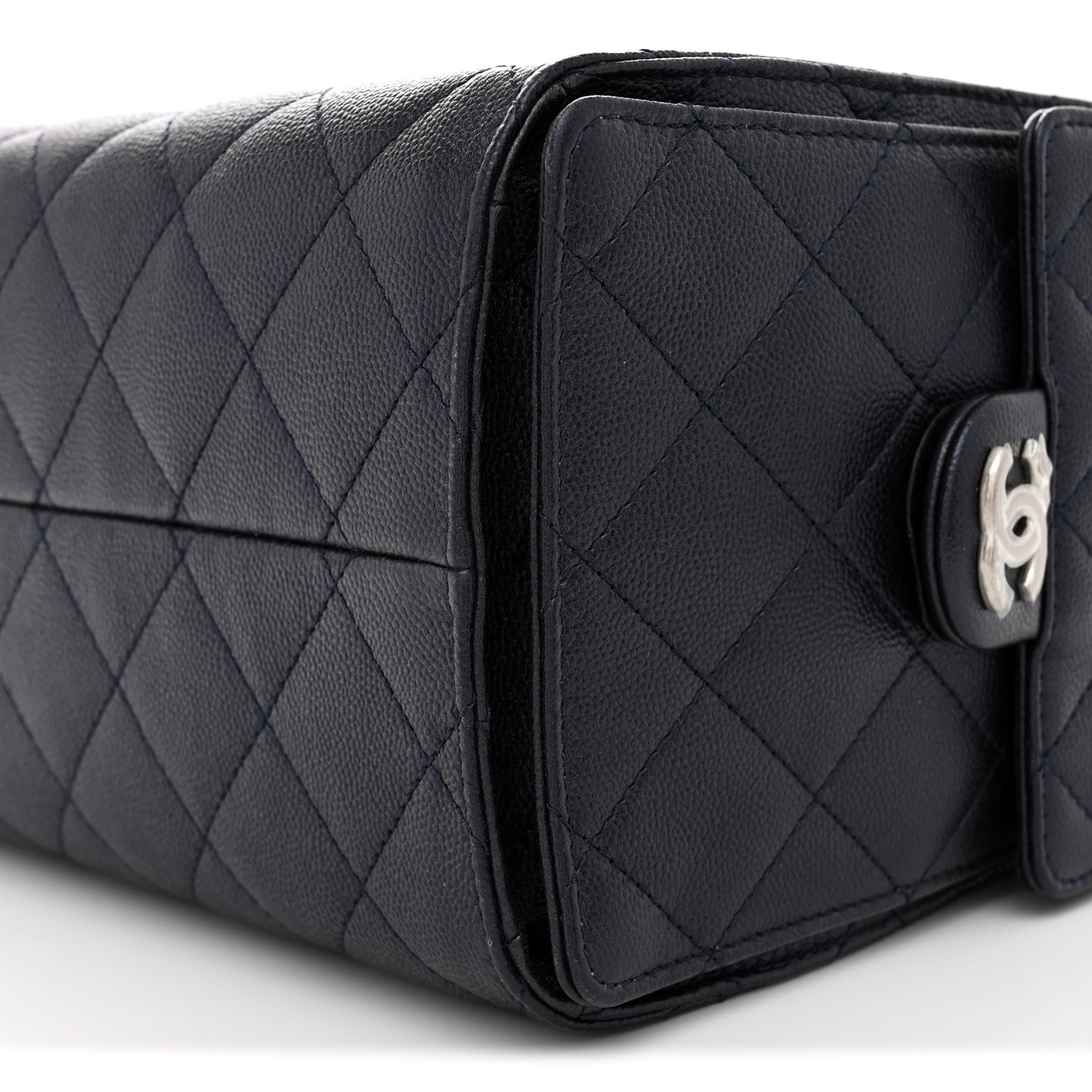 Caviar Quilted Small Chanel 25 Handbag Dark Navy