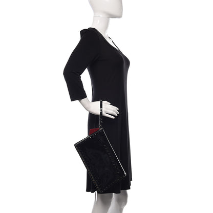 Valentino Garavani Patent Rockstud Wristlet Clutch Black 2 of 16