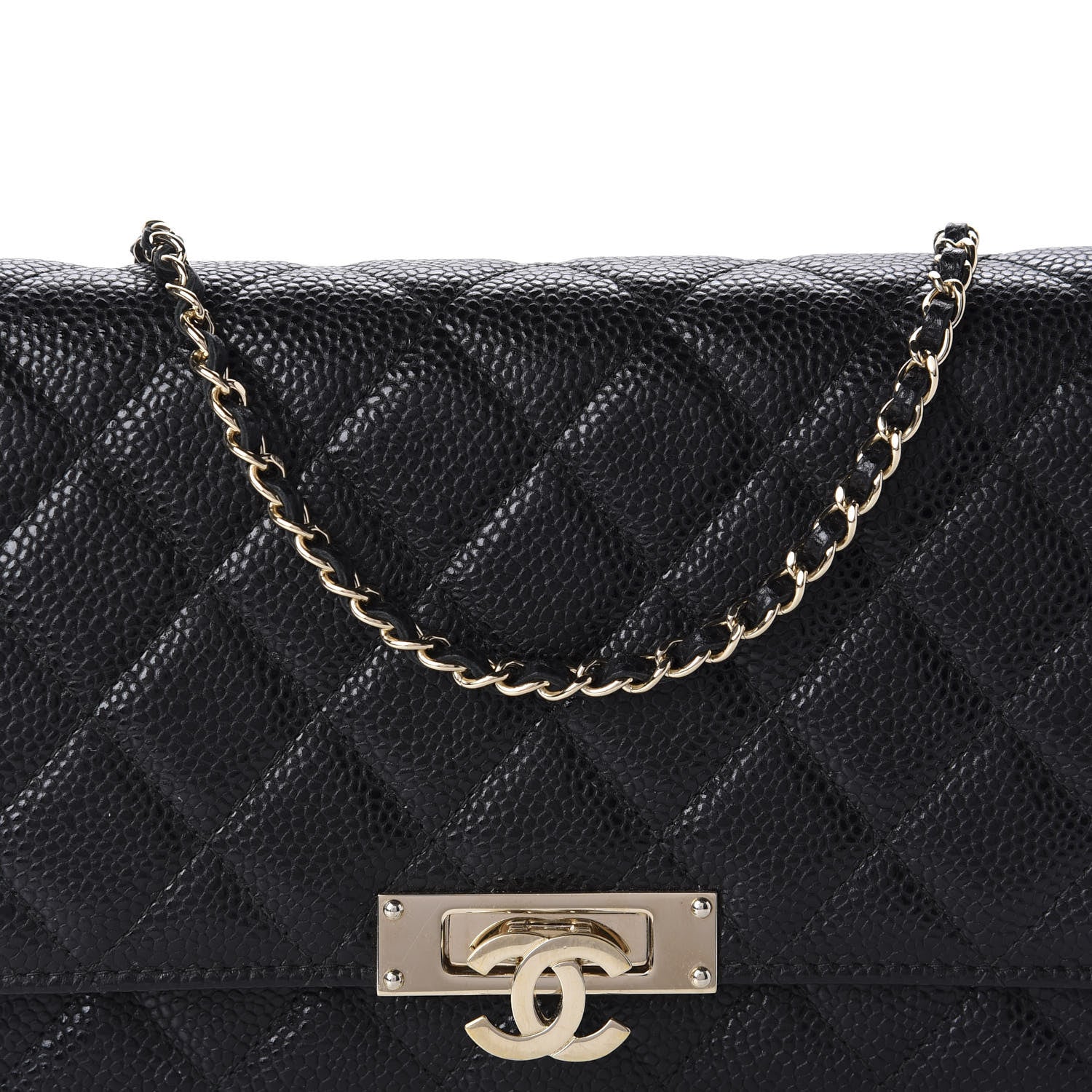 Chanel Caviar Quilted Golden Class Wallet On Chain WOC Black 11 of 12