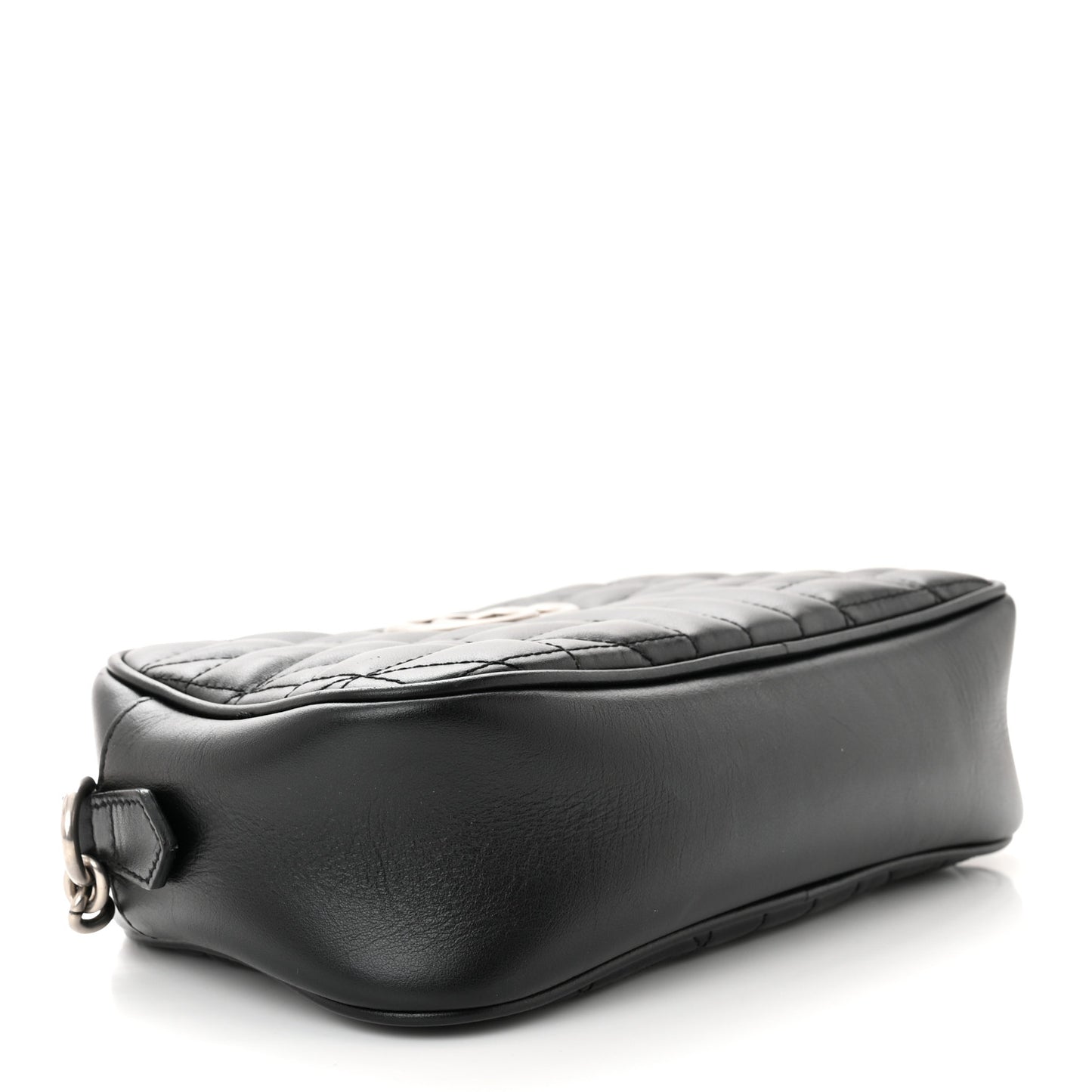 Calfskin Matelasse Aria Small GG Marmont Chain Shoulder Bag Black