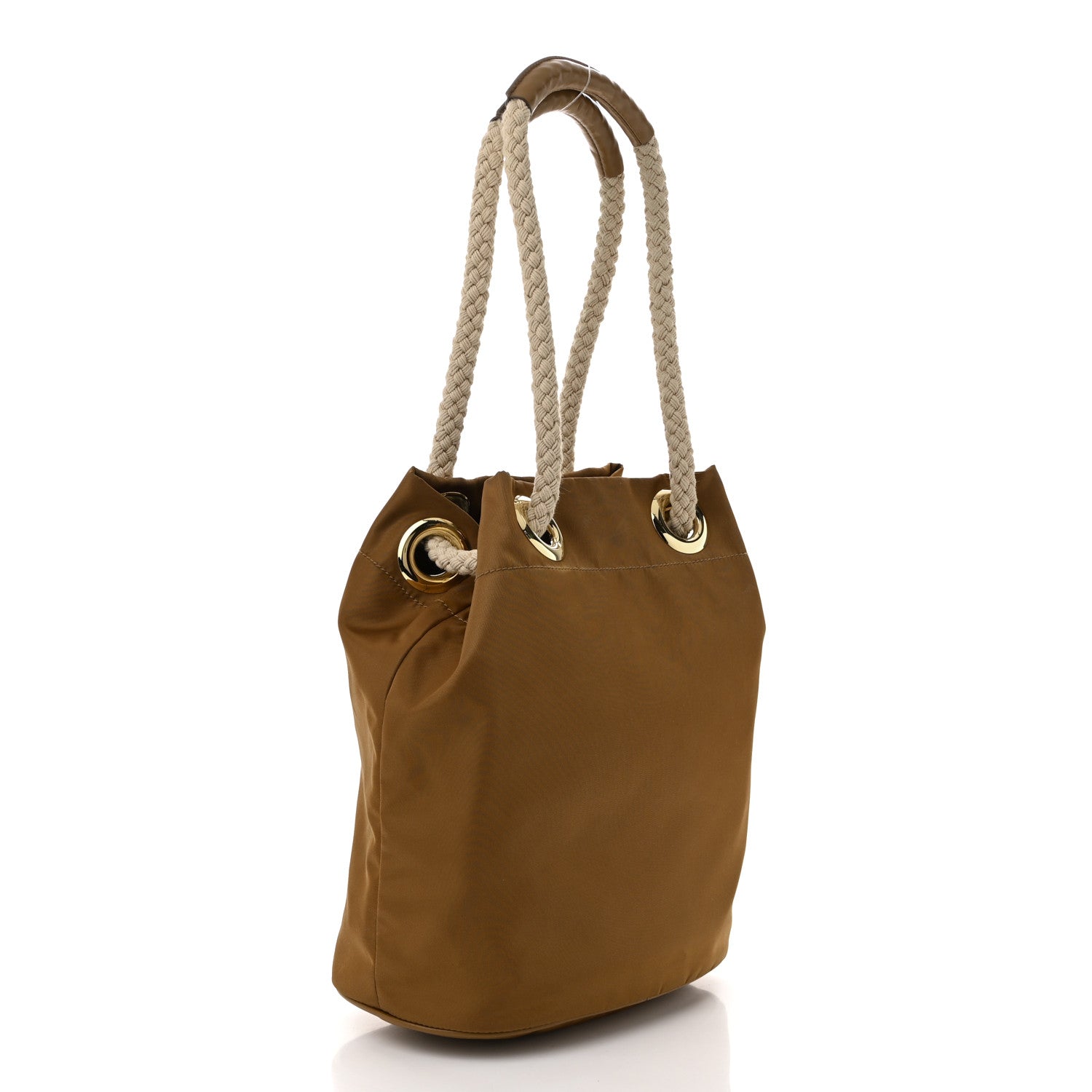 Prada Re-Nylon Triangle Mariner Small Bucket Bag Brandy 3 of 10