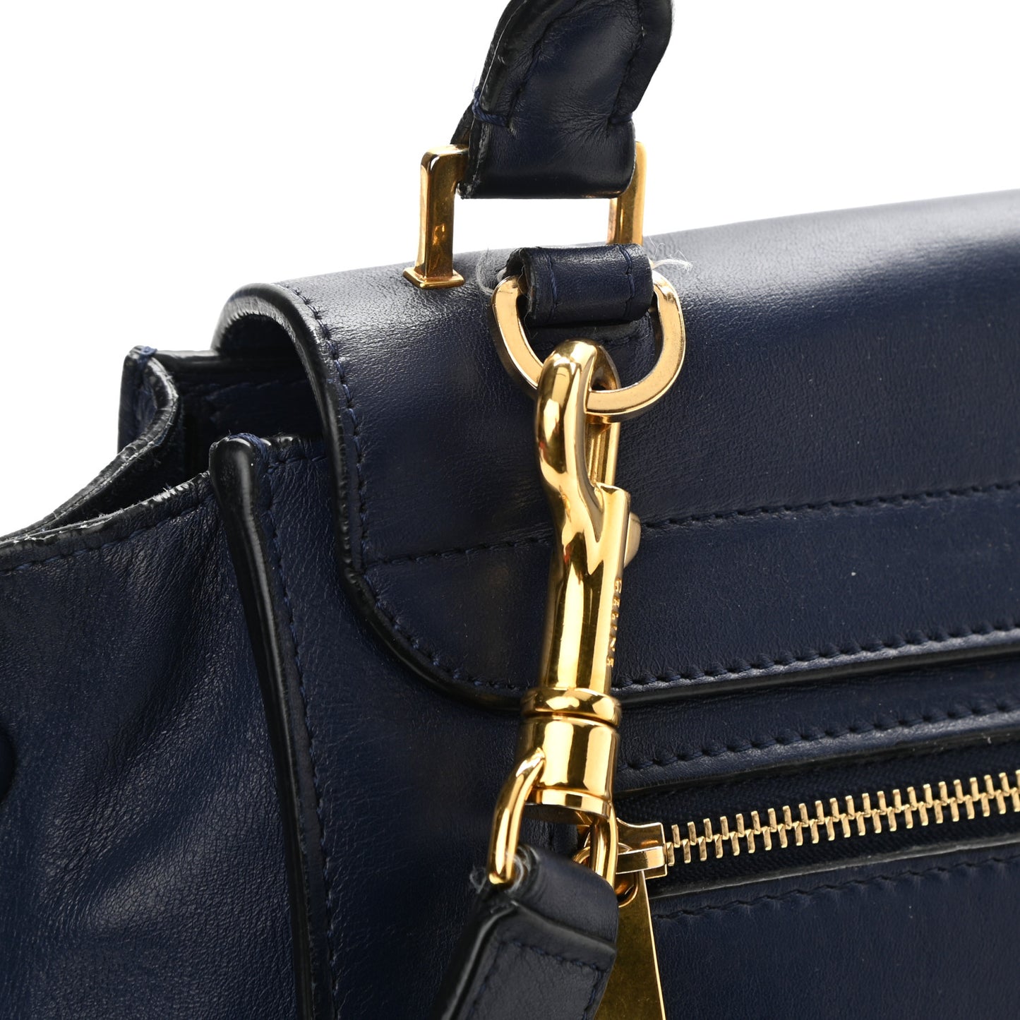 Smooth Calfskin Medium Trapeze Navy Blue
