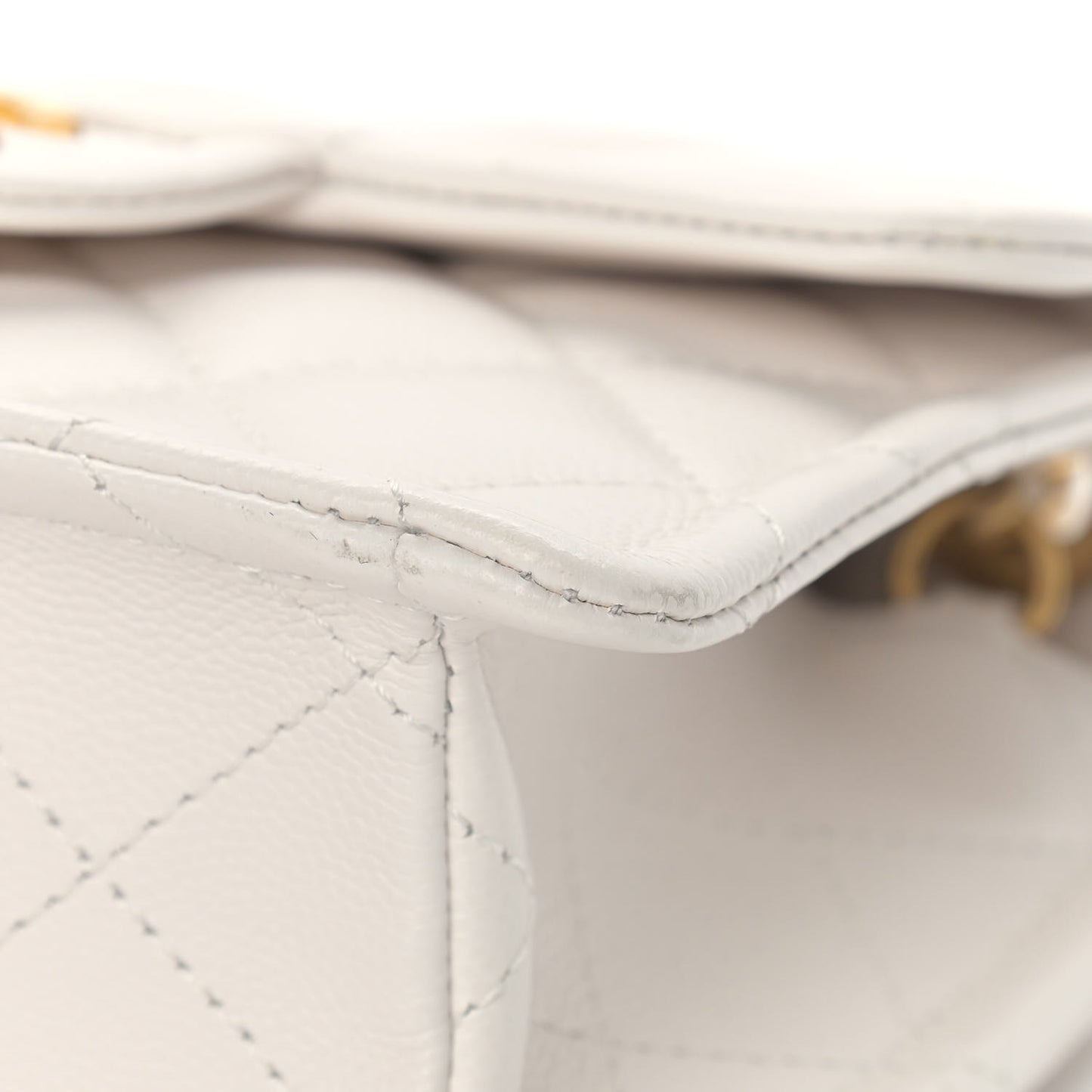 Caviar Quilted Mini Sweet Classic Flap White