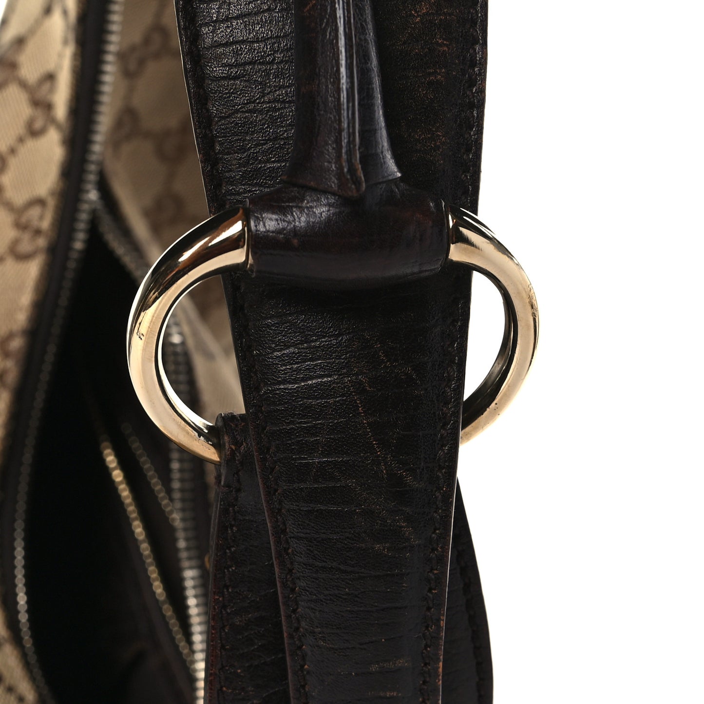 Monogram Medium Horsebit Chain Hobo Dark Brown