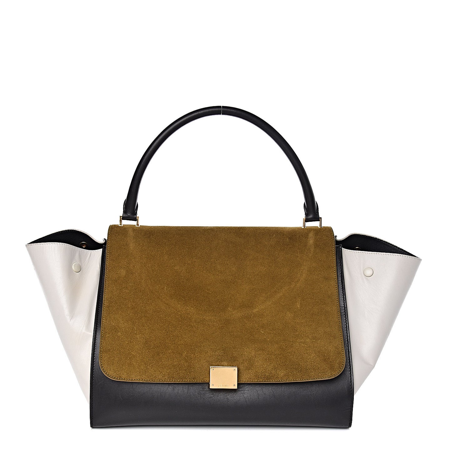 Smooth Calfskin Suede Large Tri-Color Trapeze