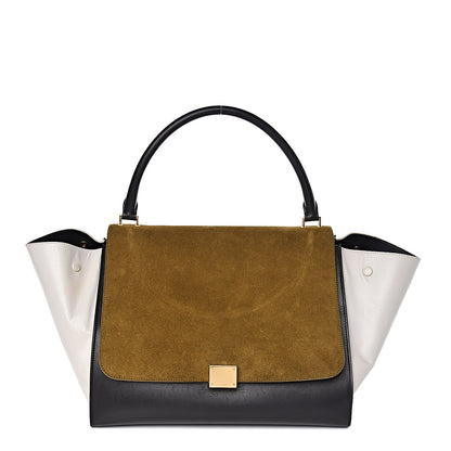 Celine Smooth Calfskin Suede Large Tri-Color Trapeze 1 of 13