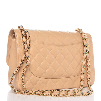 Chanel Caviar Quilted Jumbo Double Flap Beige Clair 4 of 9