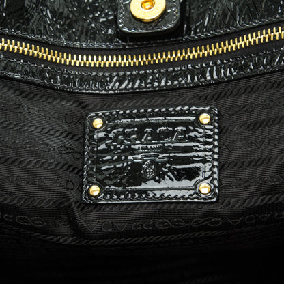 Prada Vernice Naplak Tote Black 6 of 8