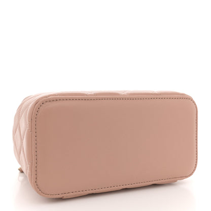 Chanel Lambskin Quilted Small Top Handle Vanity Case With Chain Beige 4 of 12