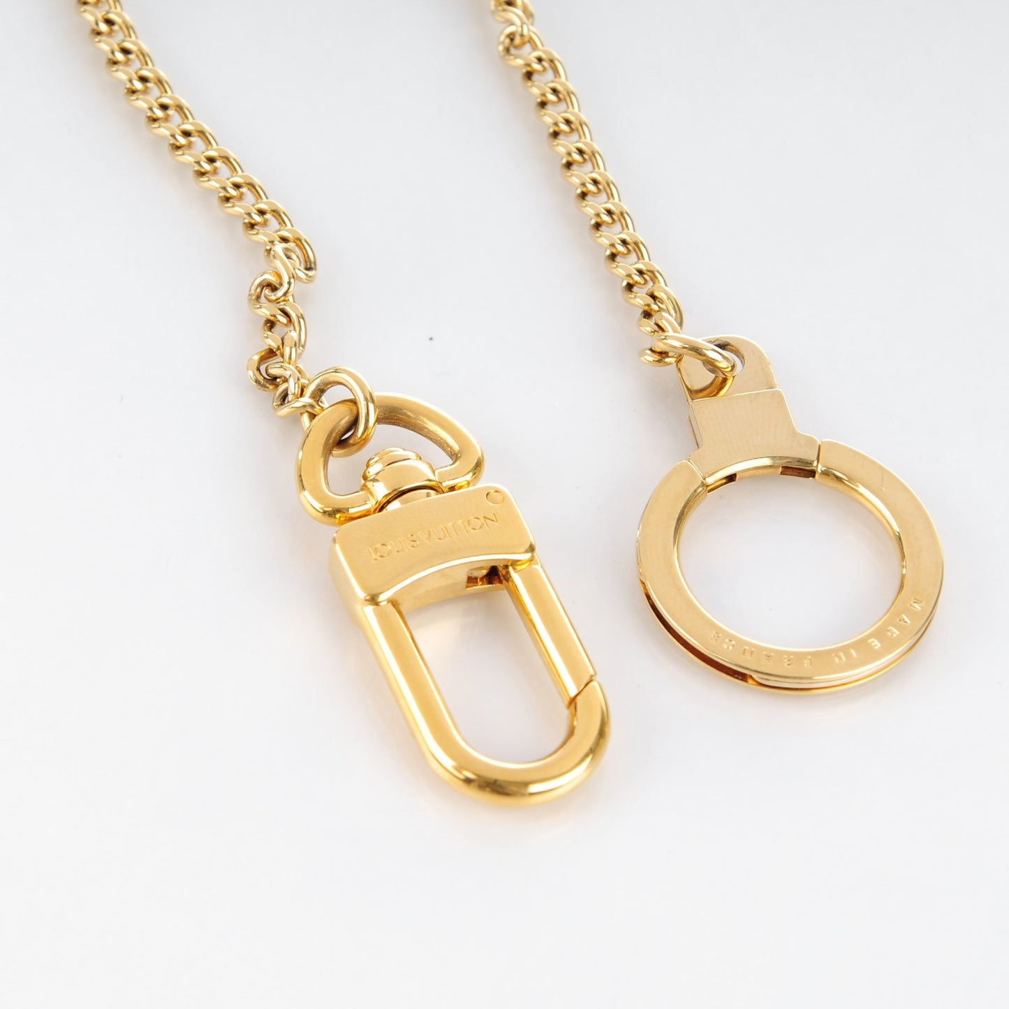 Metal Pochette Extender Key Ring Chain Gold