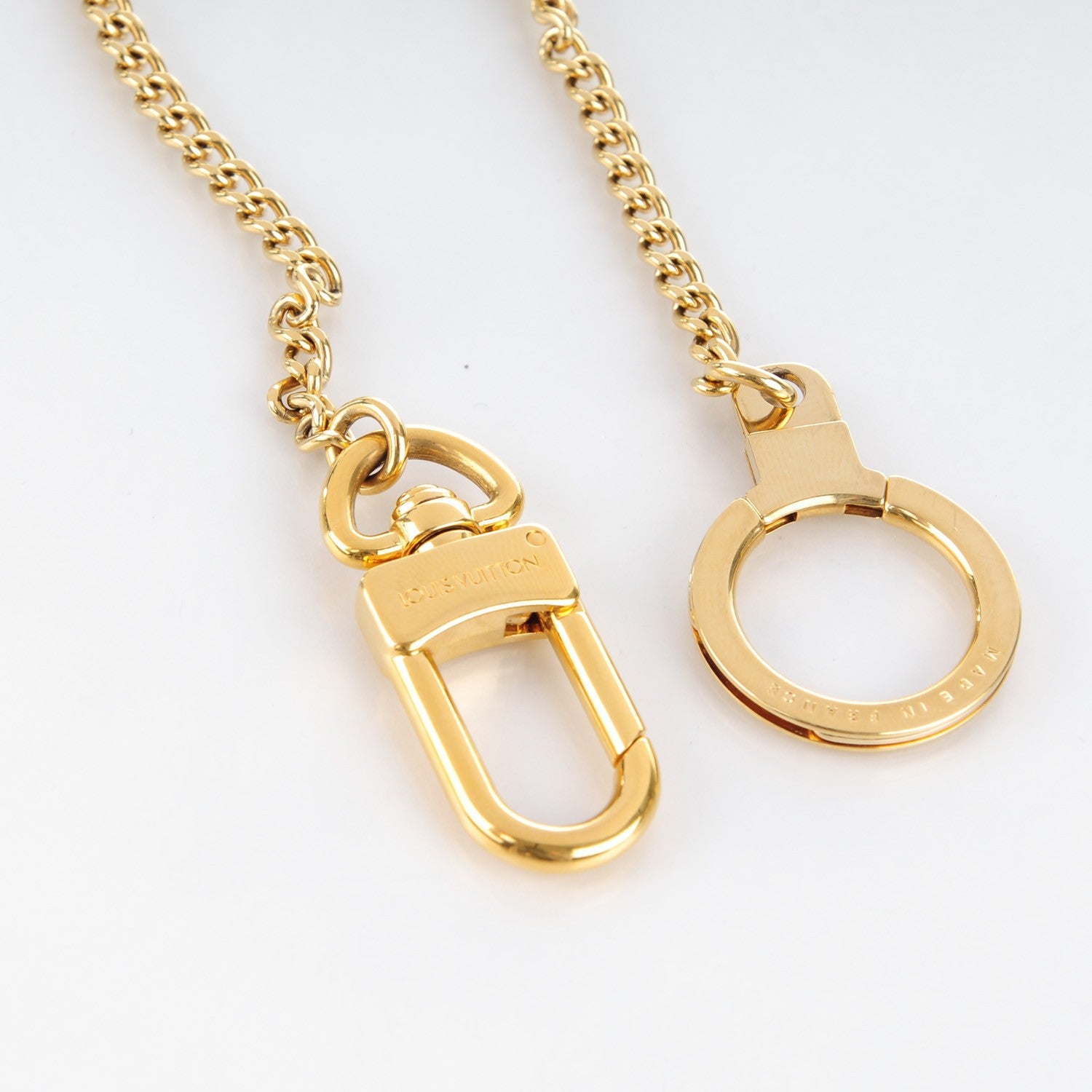 Louis Vuitton Metal Pochette Extender Key Ring Chain Gold 3 of 4