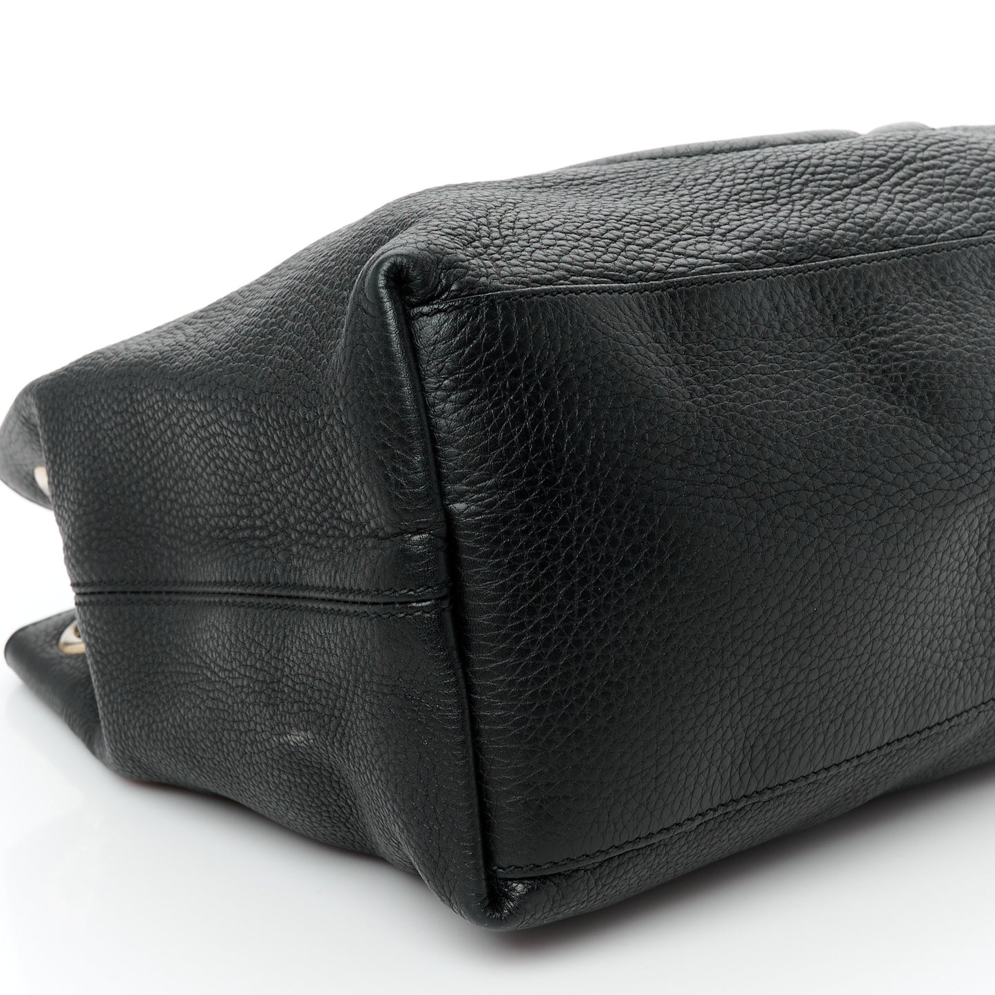 Pebbled Calfskin Medium Soho Chain Shoulder Bag Black