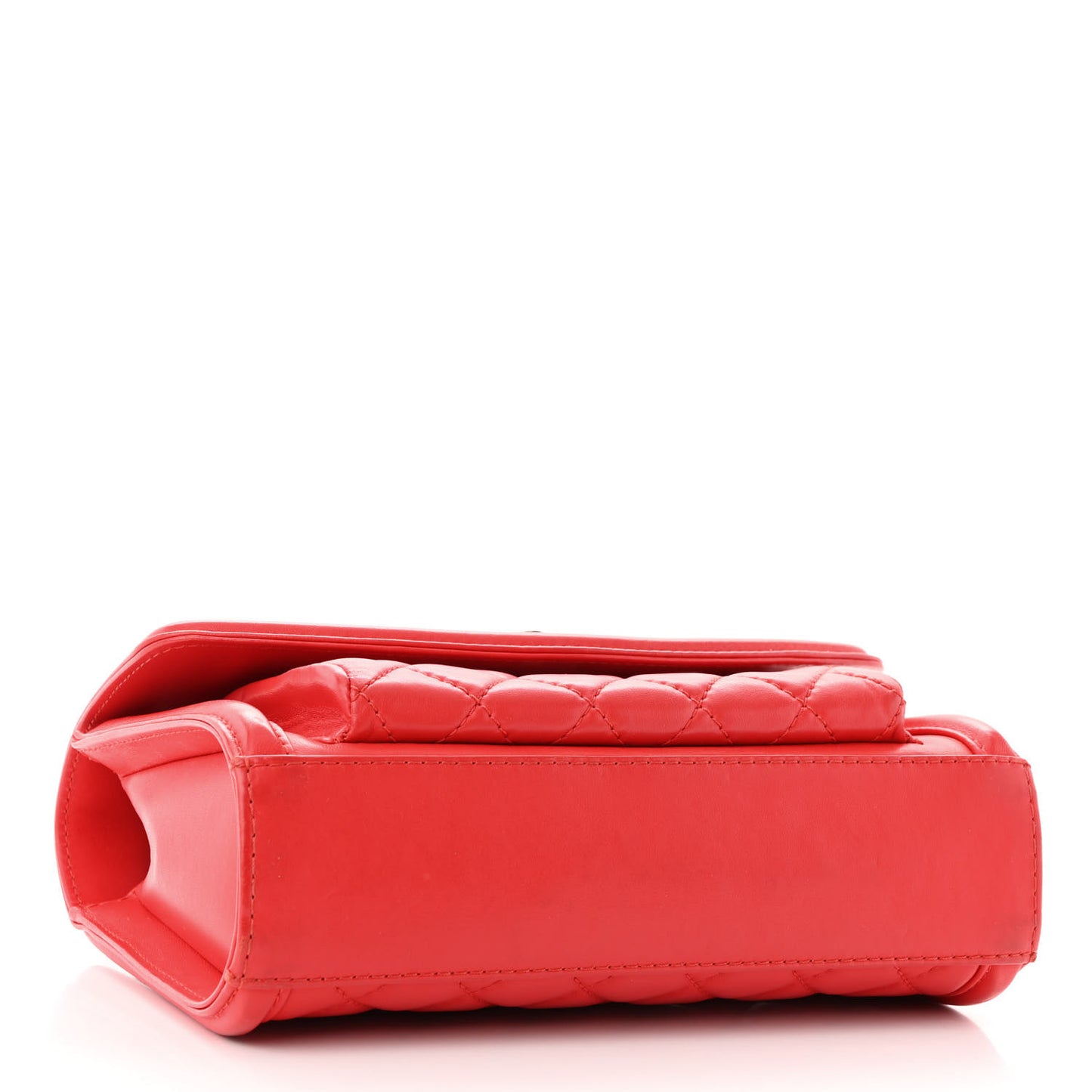 Lambskin Quilted Small Geometric Flap Red