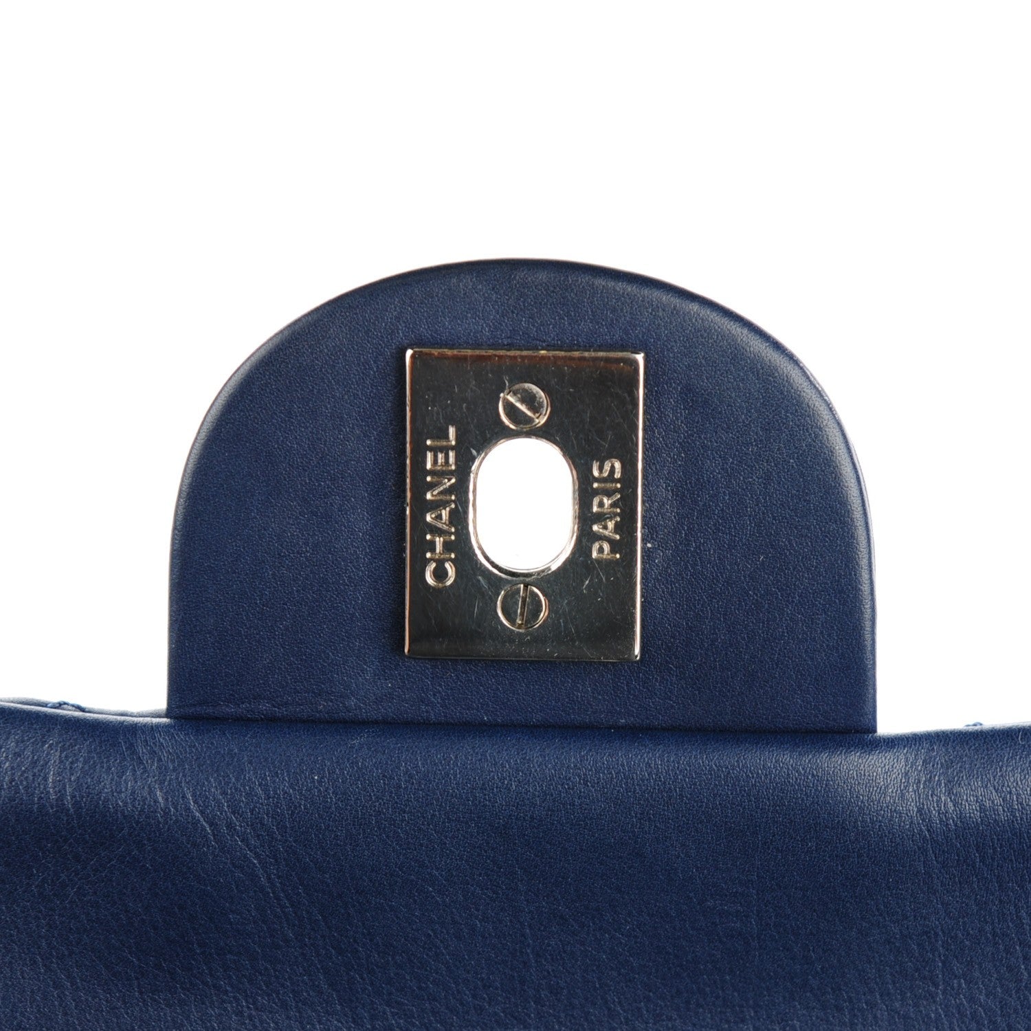 Chanel Lambskin Quilted Jumbo Chanel 3 Flap Navy 8 of 8