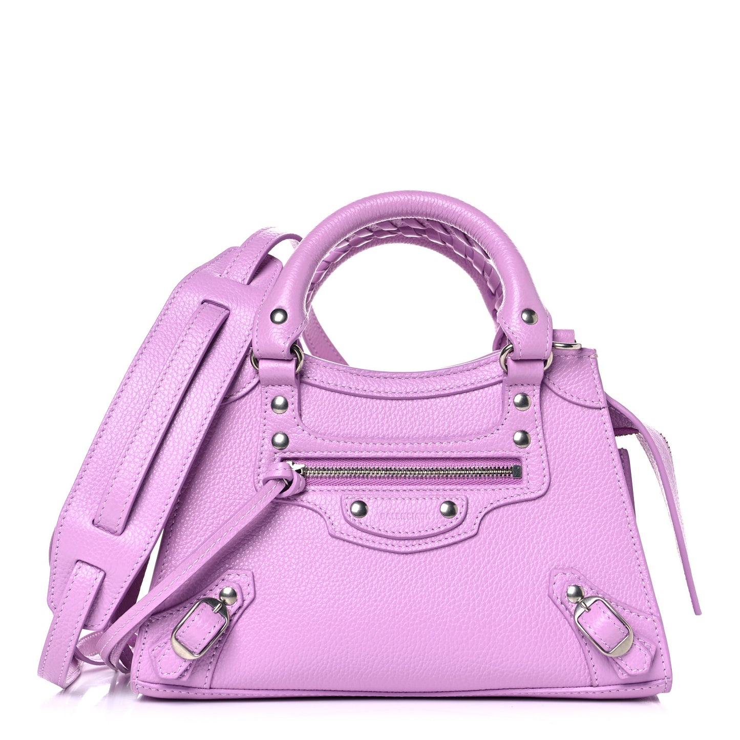 Grained Calfskin Neo Classic Silver Hardware Mini City Lilac